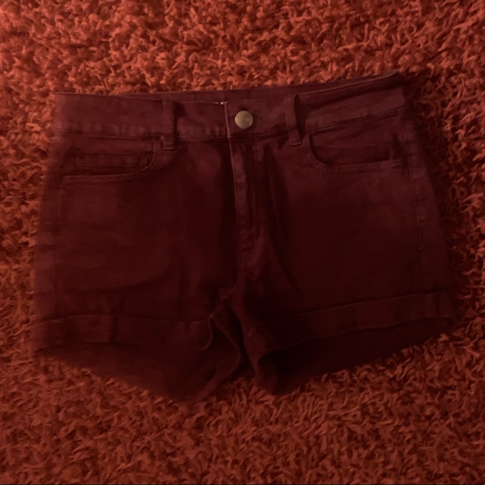 American Eagle Maroon Jean Shorts